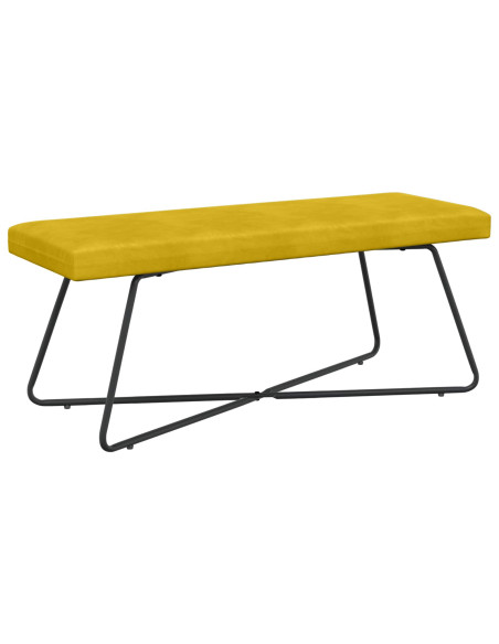 panchina Tinta unita Giallo 110 x 40 x 45 cm Velluto