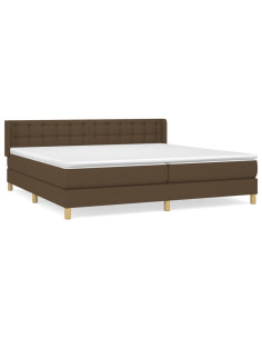 Giroletto a Molle con Materasso Marrone Scuro 160x200cm Tessuto