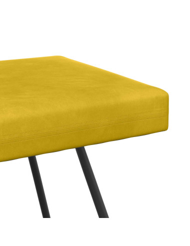 panchina Tinta unita Giallo 110 x 40 x 45 cm Velluto