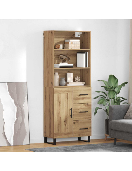 Credenza 2 pcs Rovere artigianale Legno multistrato