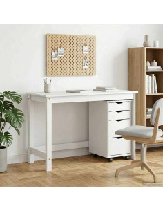 Set scrivania e mobiletto su ruote MOSS 2 pcs Bianco