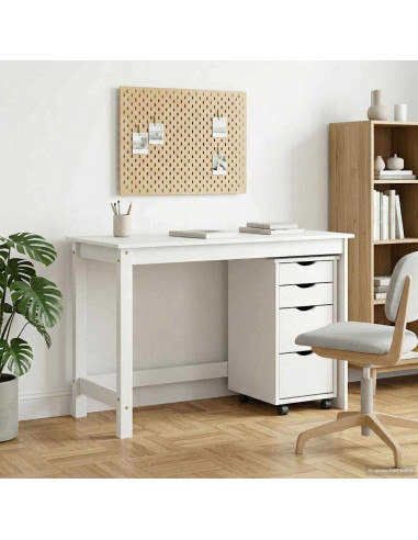 Set scrivania e mobiletto su ruote MOSS 2 pcs Bianco