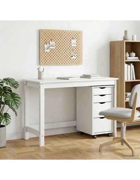 Set scrivania e mobiletto su ruote MOSS 2 pcs Bianco