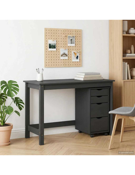 Set scrivania e mobiletto su ruote MOSS 2 pcs Grigio