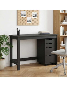 Set scrivania e mobiletto su ruote MOSS 2 pcs Nero