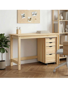 Set scrivania e mobiletto su ruote MOSS 2 pcs Marrone