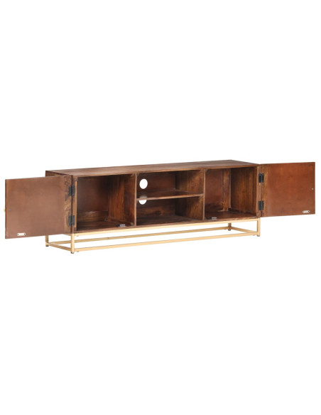 Mobile TV 124x29x45 cm in Legno Massello di Mango