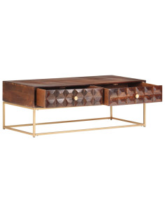 Tavolino da caffè 112x50x40 cm in Legno Massello di Mango