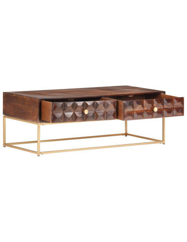 Tavolino da caffè 112x50x40 cm in Legno Massello di Mango