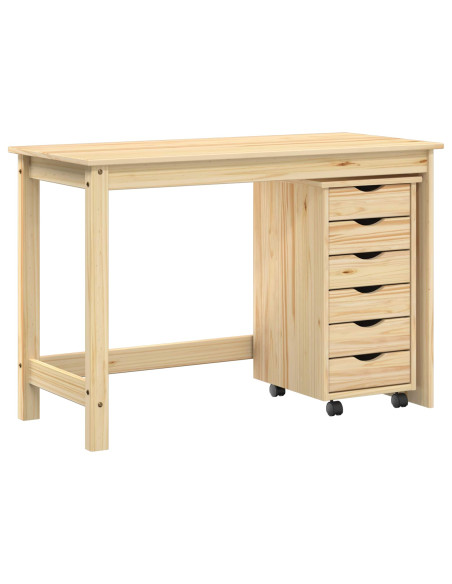 Set scrivania e mobiletto su ruote MOSS 2 pcs Marrone
