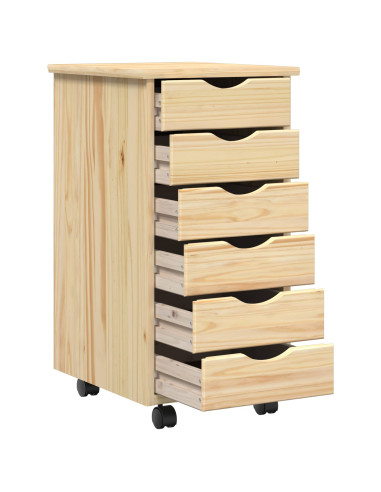 Set scrivania e mobiletto su ruote MOSS 2 pcs Marrone