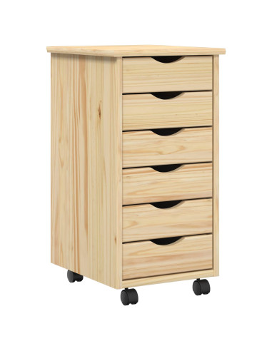 Set scrivania e mobiletto su ruote MOSS 2 pcs Marrone