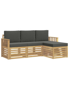 Set di divani da esterno 4 pcs Bianco e Antracite 2