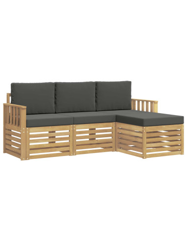 Set di divani da esterno 4 pcs Bianco e Antracite