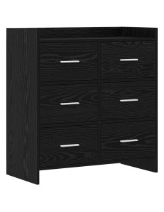Credenza Rovere Nero 75 x 33 x 80 cm Legno ingegnerizzato
