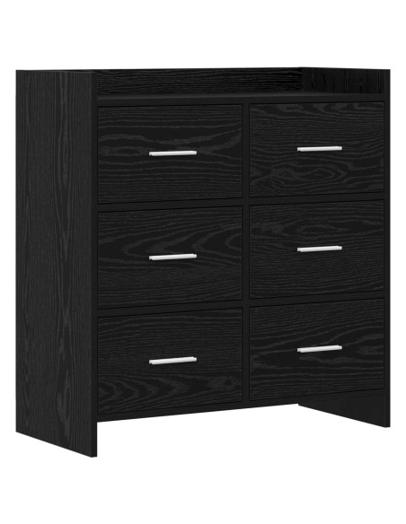 Credenza Rovere Nero 75 x 33 x 80 cm Legno ingegnerizzato