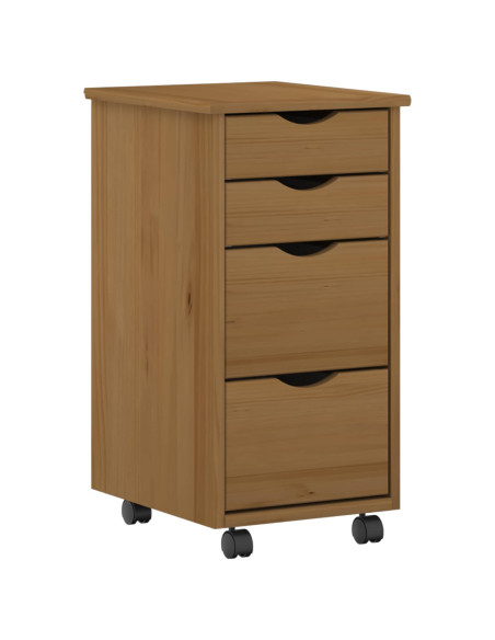 Set scrivania e mobiletto su ruote MOSS 2 pcs Marrone Miele