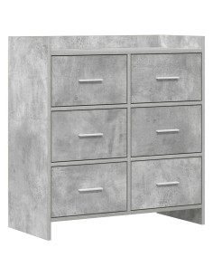 Credenza Grigio Cemento 75 x 33 x 80 cm Legno ingegnerizzato