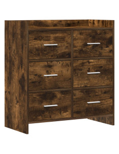 Credenza Rovere Fumo 75 x 33 x 80 cm Legno ingegnerizzato