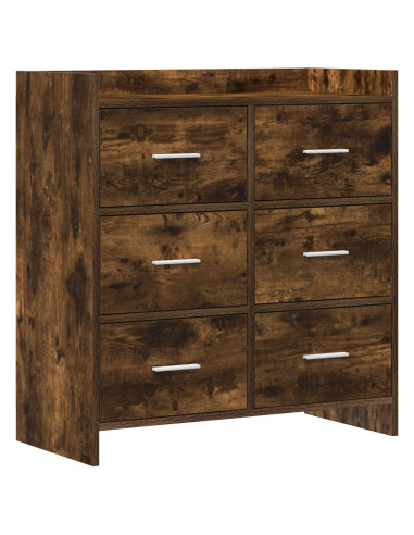 Credenza Rovere Fumo 75 x 33 x 80 cm Legno ingegnerizzato