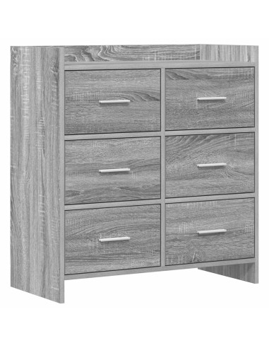 Credenza Sonoma grigio 75 x 33 x 80 cm Legno ingegnerizzato