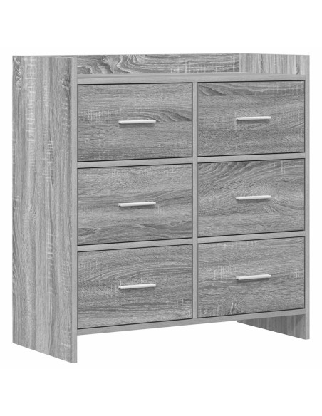 Credenza Sonoma grigio 75 x 33 x 80 cm Legno ingegnerizzato