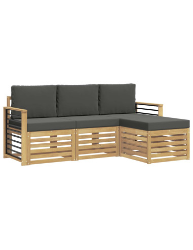 Set di divani da esterno 4 pcs Bianco e Antracite