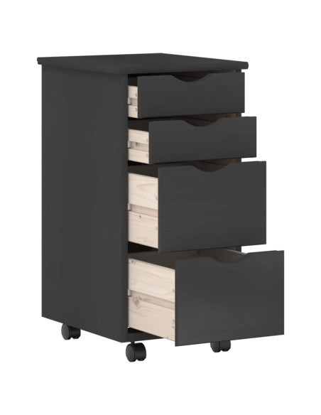 Set scrivania e mobiletto su ruote MOSS 2 pcs Grigio