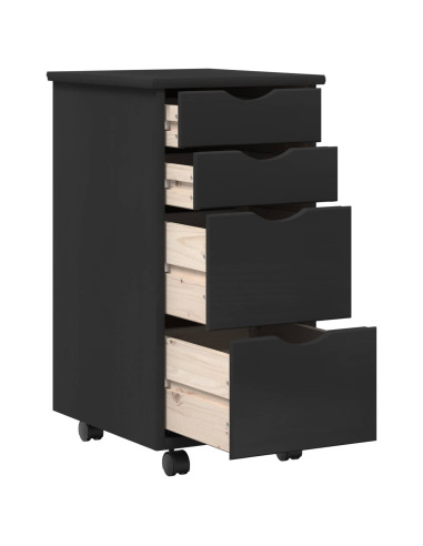 Set scrivania e mobiletto su ruote MOSS 2 pcs Nero