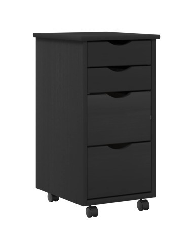 Set scrivania e mobiletto su ruote MOSS 2 pcs Nero