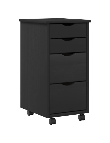 Set scrivania e mobiletto su ruote MOSS 2 pcs Nero