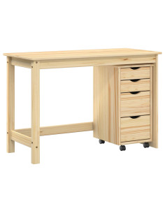 Set scrivania e mobiletto su ruote MOSS 2 pcs Marrone 2