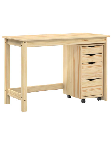 Set scrivania e mobiletto su ruote MOSS 2 pcs Marrone