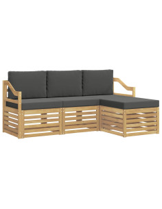 Set di divani da esterno 4 pcs Bianco e Antracite 2