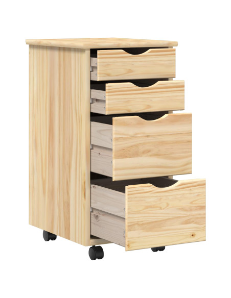 Set scrivania e mobiletto su ruote MOSS 2 pcs Marrone