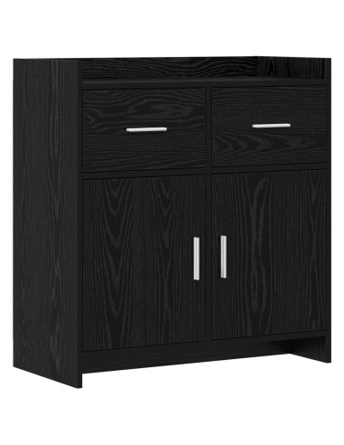 Credenza Rovere Nero 75 x 36 x 80 cm Legno ingegnerizzato