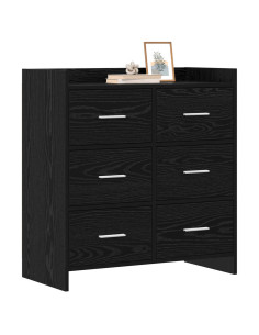 Credenza Rovere Nero 75 x 33 x 80 cm Legno ingegnerizzato 2