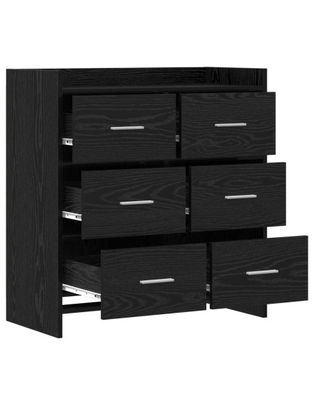 Credenza Rovere Nero 75 x 33 x 80 cm Legno ingegnerizzato
