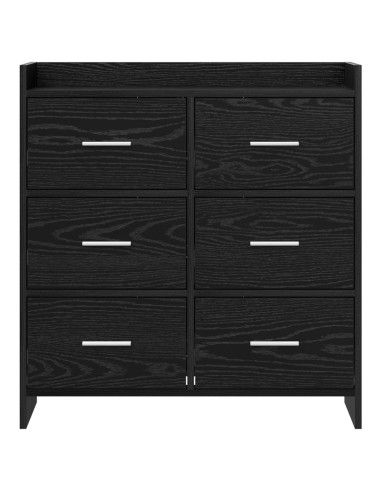 Credenza Rovere Nero 75 x 33 x 80 cm Legno ingegnerizzato
