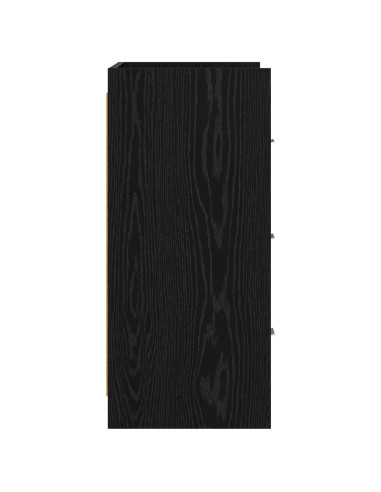 Credenza Rovere Nero 75 x 33 x 80 cm Legno ingegnerizzato