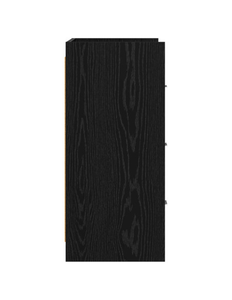 Credenza Rovere Nero 75 x 33 x 80 cm Legno ingegnerizzato