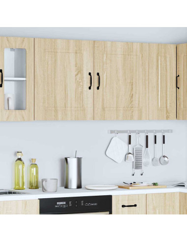 Pensili da cucina 2 pz Kalmar in Legno Multistrato Rovere Sonoma