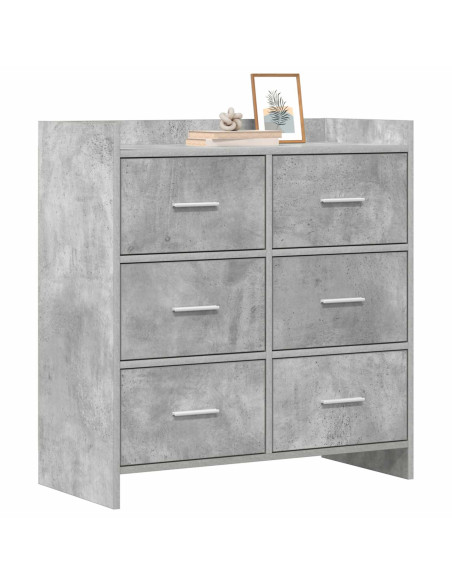 Credenza Grigio Cemento 75 x 33 x 80 cm Legno ingegnerizzato
