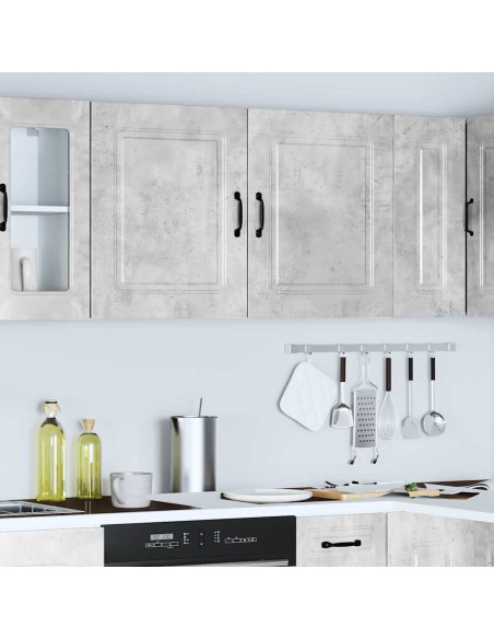 Pensili da cucina 2 pz Kalmar in Legno Multistrato Grigio cemento