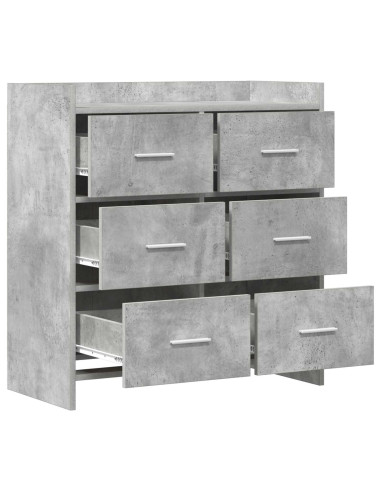 Credenza Grigio Cemento 75 x 33 x 80 cm Legno ingegnerizzato