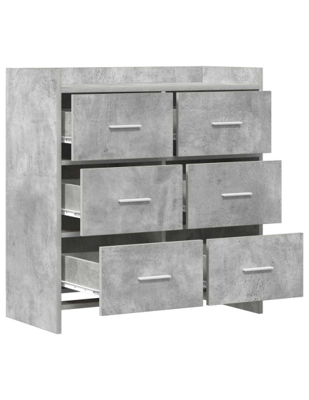 Credenza Grigio Cemento 75 x 33 x 80 cm Legno ingegnerizzato