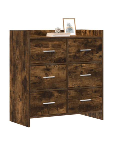 Credenza Rovere Fumo 75 x 33 x 80 cm Legno ingegnerizzato