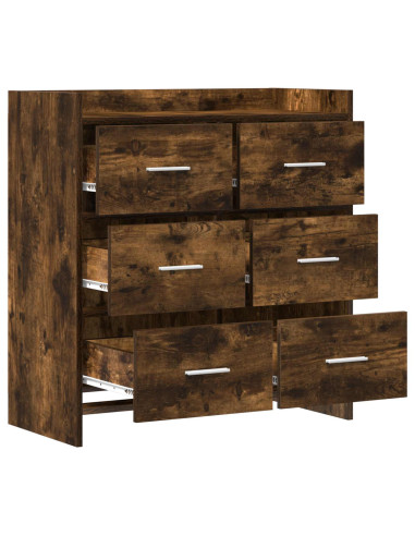 Credenza Rovere Fumo 75 x 33 x 80 cm Legno ingegnerizzato