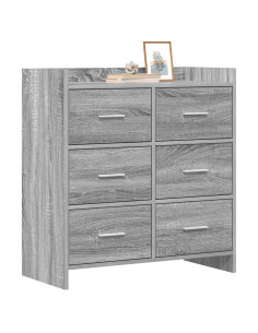 Credenza Sonoma grigio 75 x 33 x 80 cm Legno ingegnerizzato 2