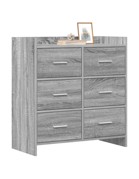 Credenza Sonoma grigio 75 x 33 x 80 cm Legno ingegnerizzato